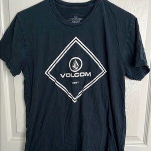 Volcom Black Short Sleeve Tee with Iconic Stone Logo
